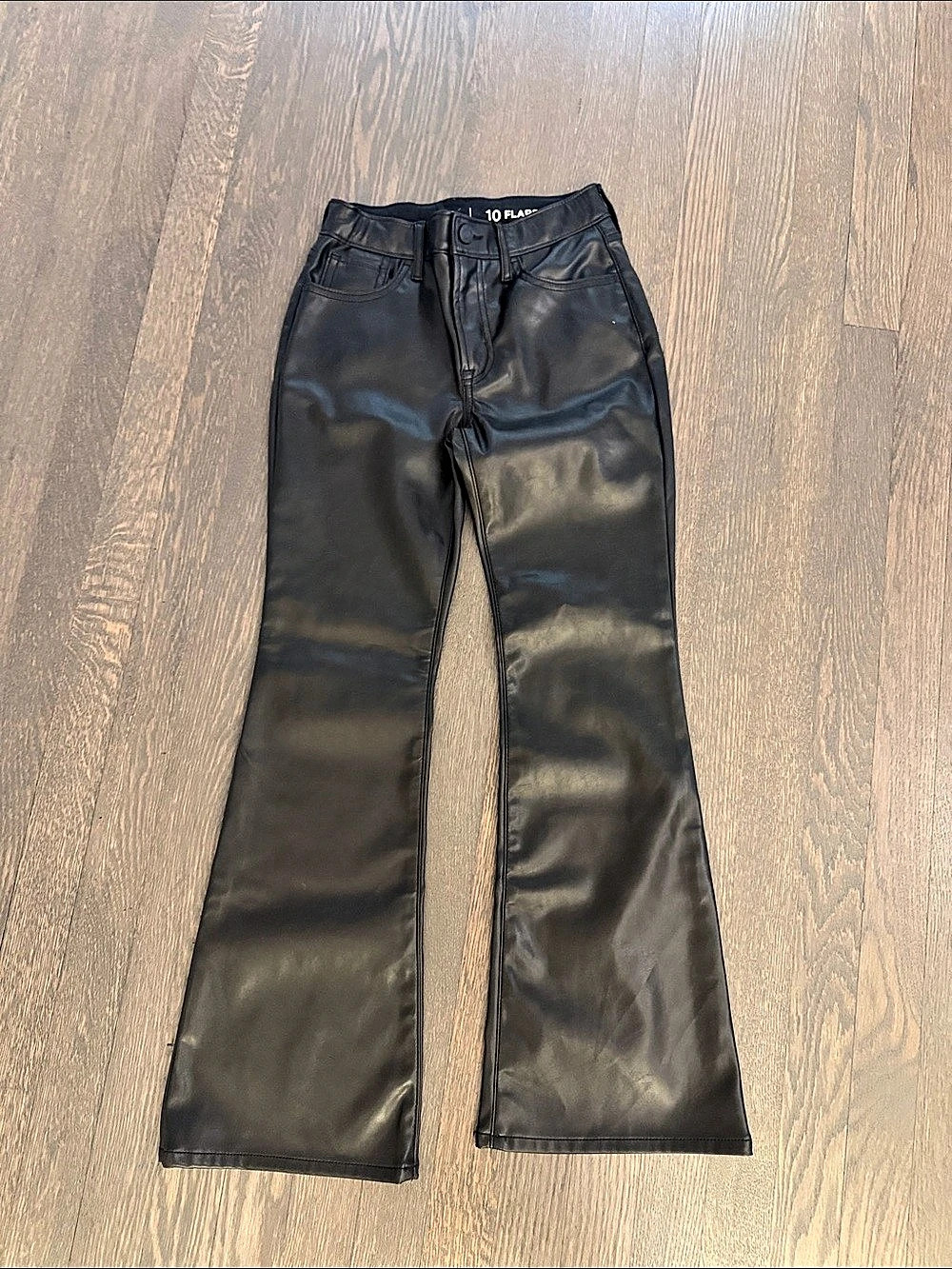 Gap Flare High Rise Faux Leather Girls Size 10 Like New in Black